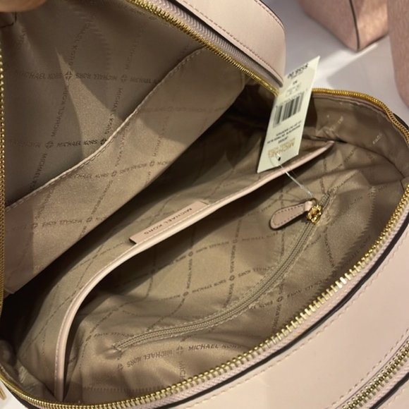 Michael Kors Jaycee Large Zip Pocket Backpack Dark Powder Blush - Picture 12 of 16